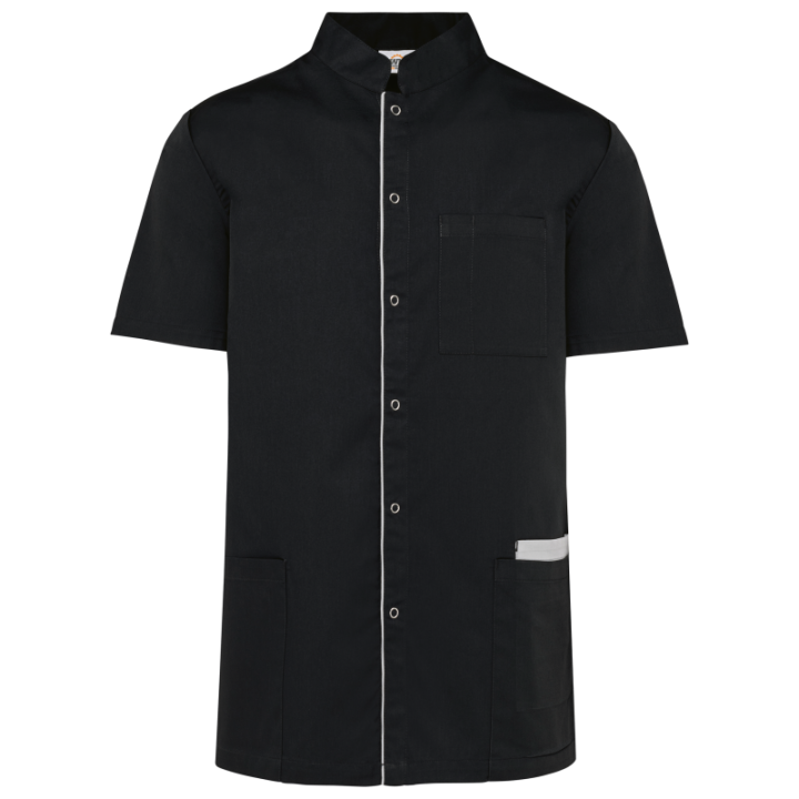 Tunique polycoton avec boutons-pression homme
