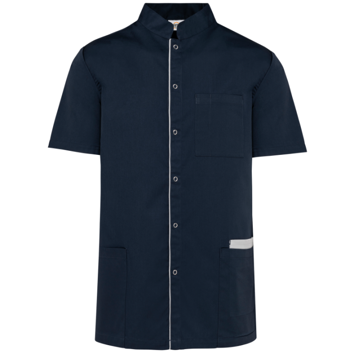Tunique polycoton avec boutons-pression homme