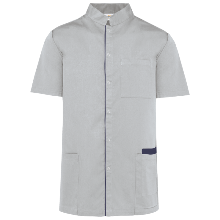 Tunique polycoton avec boutons-pression homme