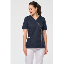 Tunique polycoton avec boutons-pression femme