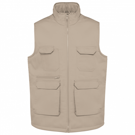 Gilet polycoton multipoches rembourré unisexe