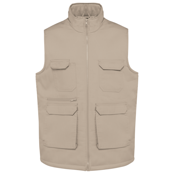 Gilet polycoton multipoches rembourré unisexe