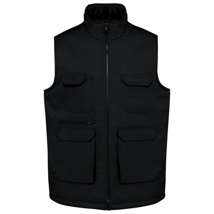 Gilet polycoton multipoches rembourré unisexe