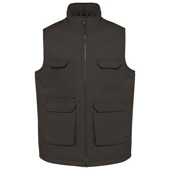 Gilet polycoton multipoches rembourré unisexe
