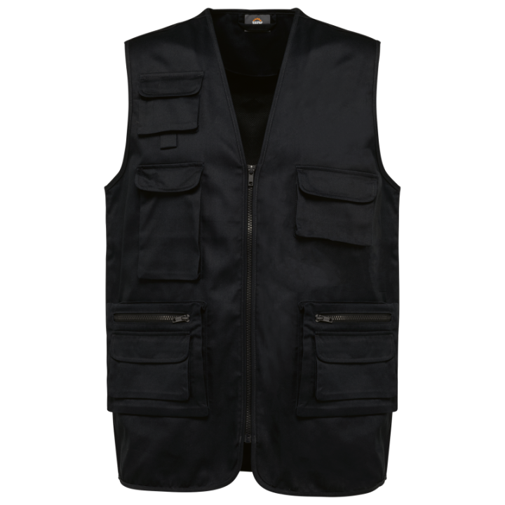 Gilet polycoton multipoches doublé unisexe