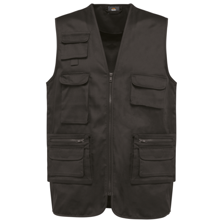 Gilet polycoton multipoches doublé unisexe