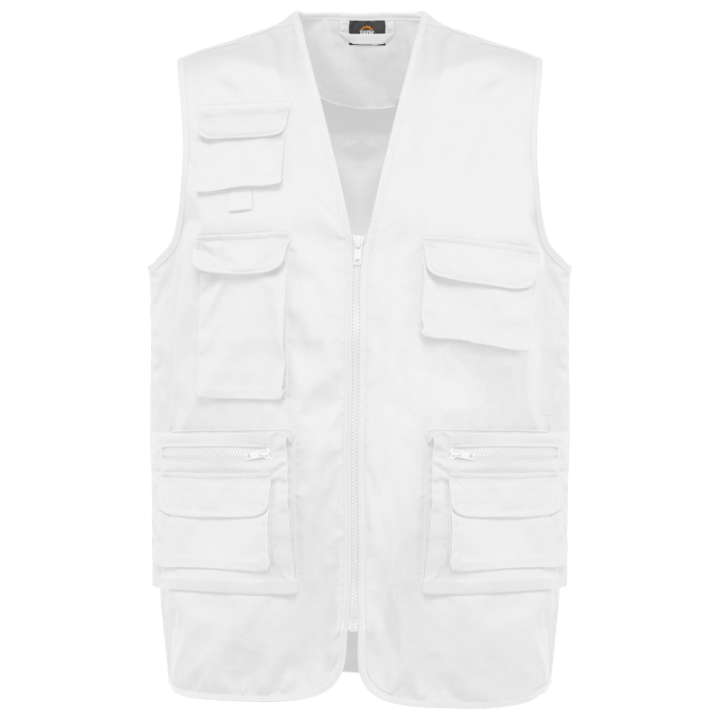Gilet polycoton multipoches doublé unisexe