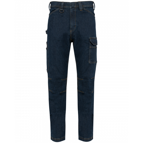 Pantalon denim multipoches homme