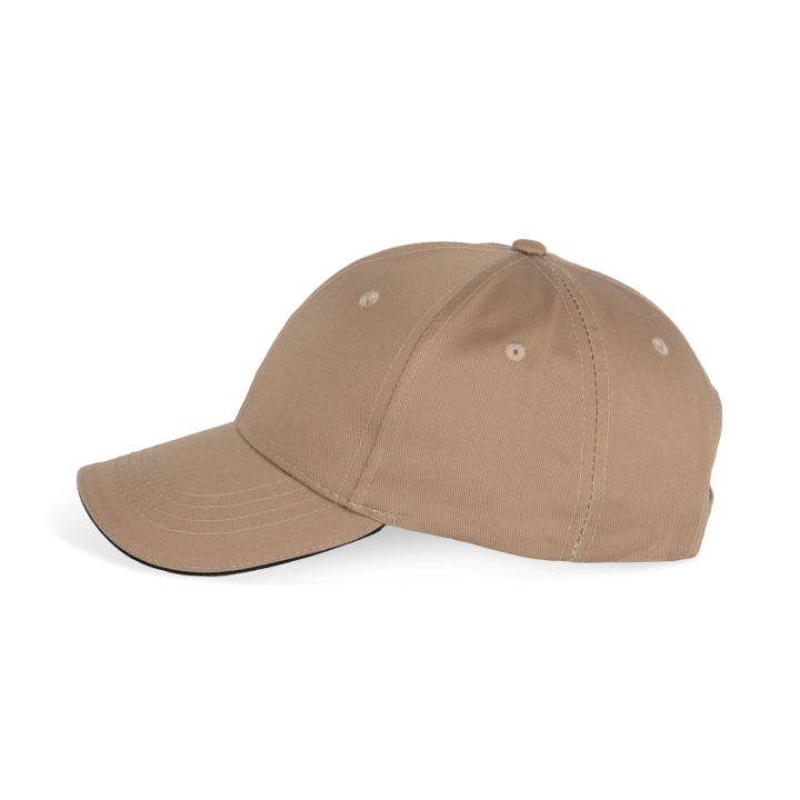 Casquette sandwich contrasté 6 panneaux Oeko-Tex