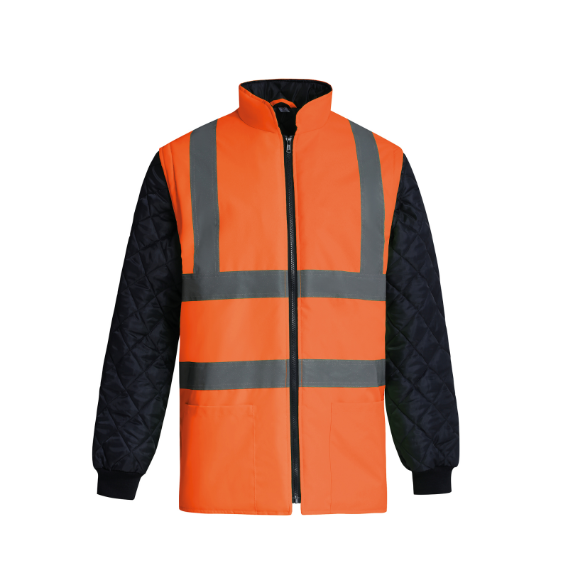 Veste matelassée haute visibilité avec manches détachables Veste matelassée haute visibilité avec manches détachables