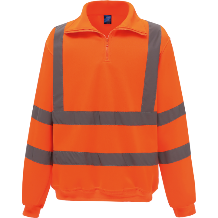 Sweat-shirt 1/4 zip Haute Visibilité EN 20471