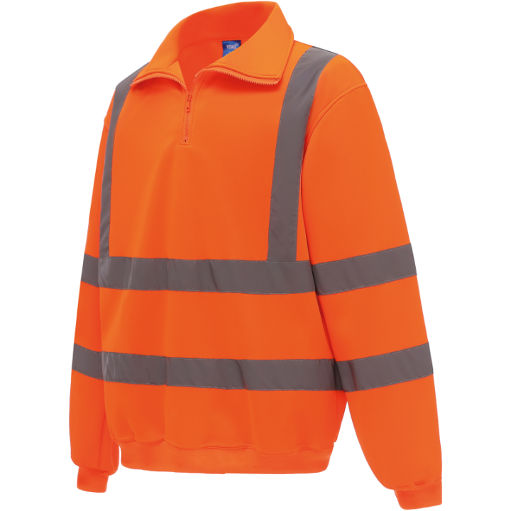 Sweat-shirt 1/4 zip Haute Visibilité EN 20471