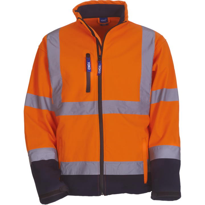Veste Softshell marine avec bandes rétro-réfléchissantes
