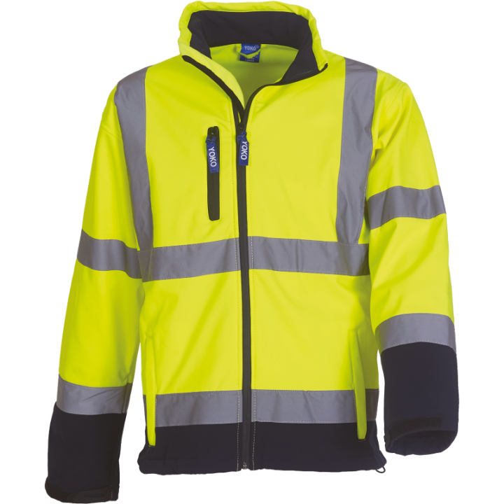 Veste Softshell marine avec bandes rétro-réfléchissantes