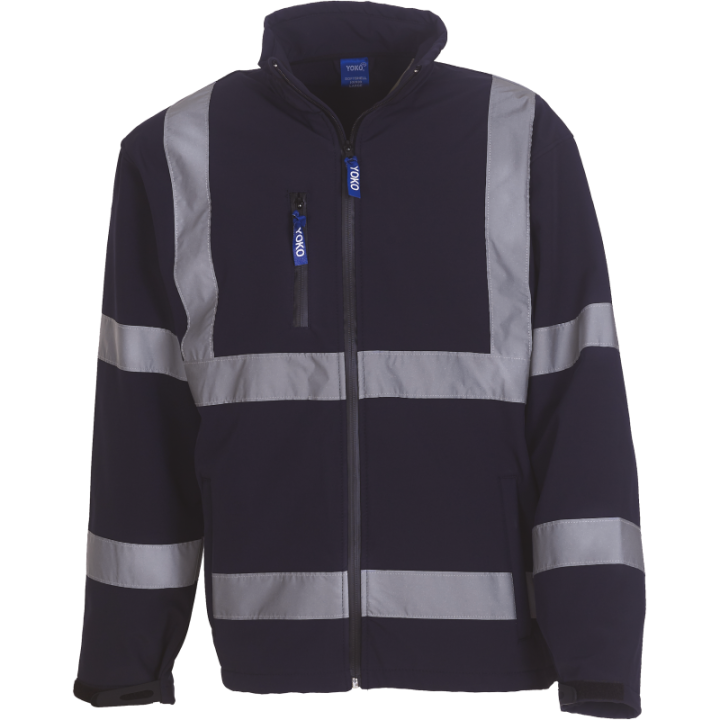 Veste Softshell marine avec bandes rétro-réfléchissantes