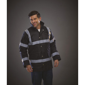 Veste imperméable avec bandes rétro-réfléchissantes