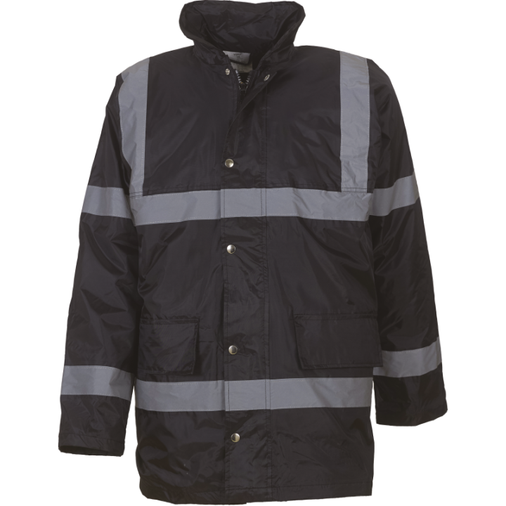 Veste imperméable avec bandes rétro-réfléchissantes