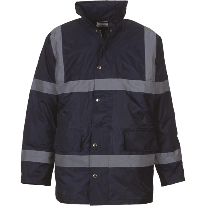 Veste imperméable avec bandes rétro-réfléchissantes