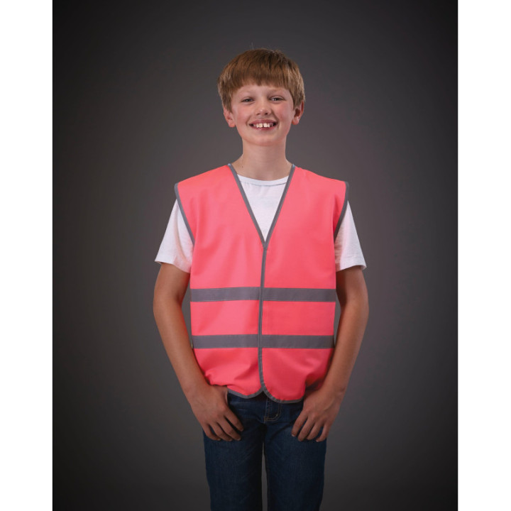 Gilet avec bordure et bandes réfléchissantes