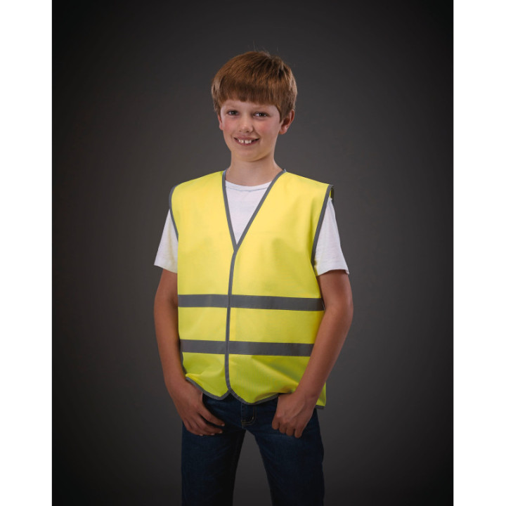Gilet avec bordure et bandes réfléchissantes