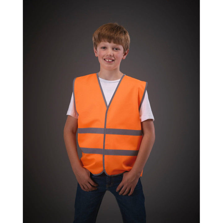 Gilet avec bordure et bandes réfléchissantes