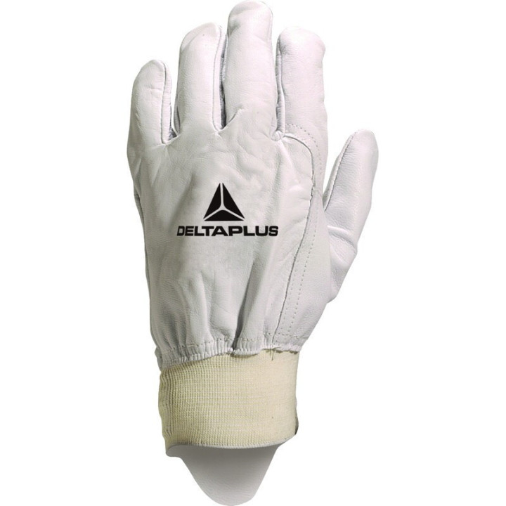 Gant cuir de caprin pleine fleur poignet bord cote élastique