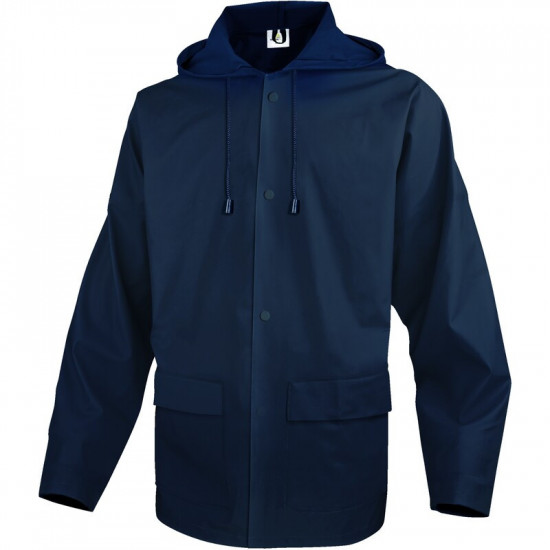 Veste de pluie imperméable enduit PU sur textile renforcé et respirante