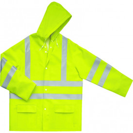 Veste de pluie haute visibilité à capuche