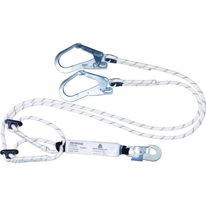 Antichute absorbeur d'énergie à double longe corde réglable