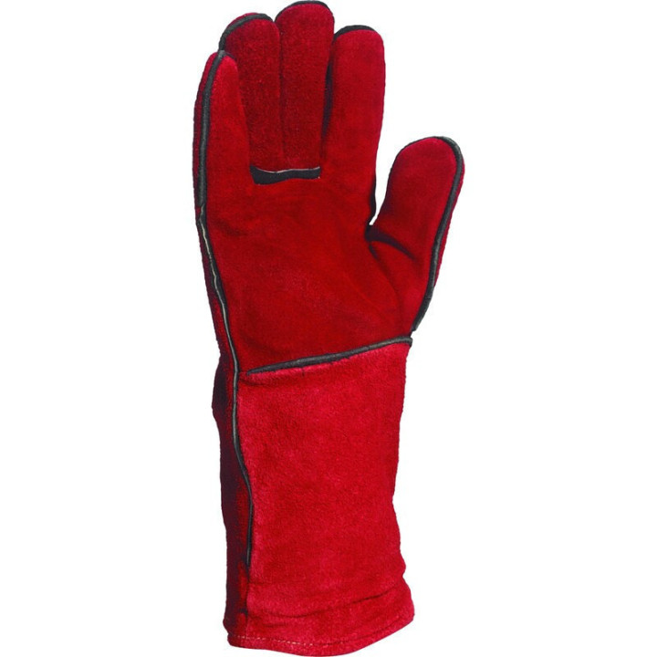 Gant soudeur croûte de cuir anti-chaleur cousu kevlar