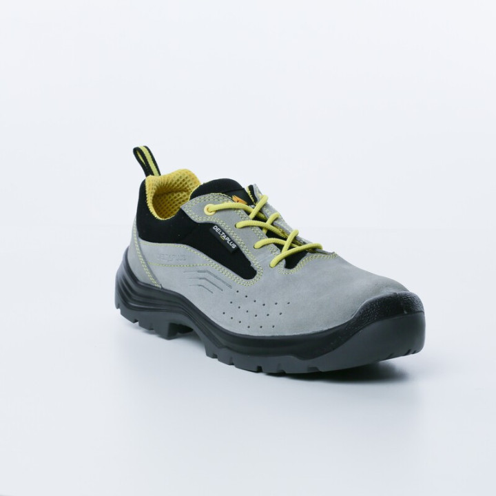 Chaussure Basse de Travail en Cuir Croûte et Velours