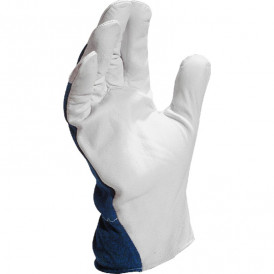 Gants de manutention en fleur de chèvre dos toile bleue (2)