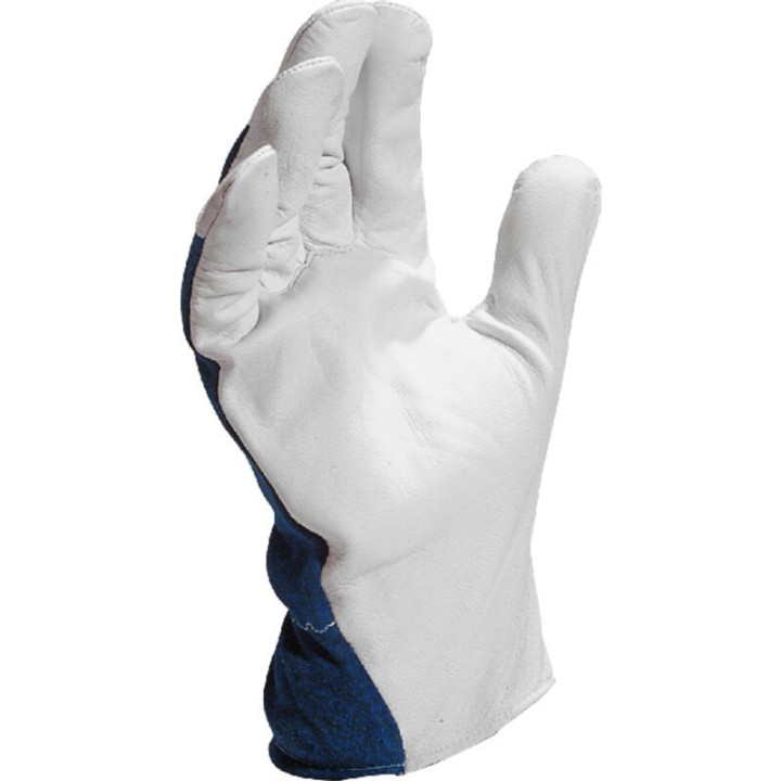 Gants de manutention en fleur de chèvre dos toile bleue
