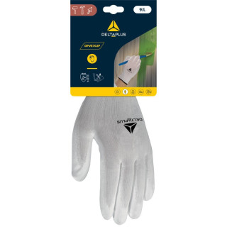 Gant tricot polyester/ paume PU pour travaux de précision