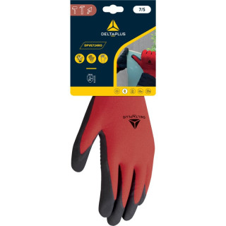 Gant tricot polyester spandex paume + picots nitrile pour manutention milieu huileux