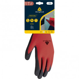 Gant tricot polyester spandex paume + picots nitrile pour manutention milieu huileux