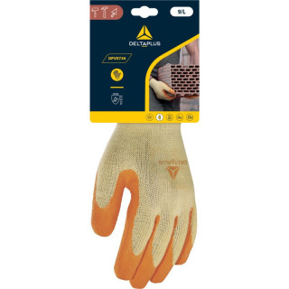 Gant tricot polycoton, paume enduite latex