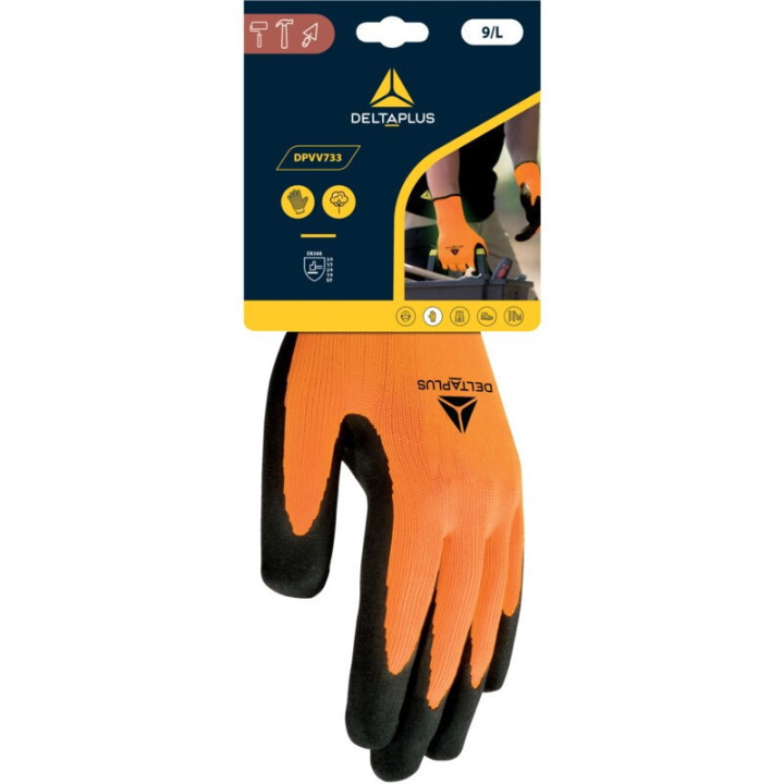 Gant tricot polyester paume enduite latex manutention générale