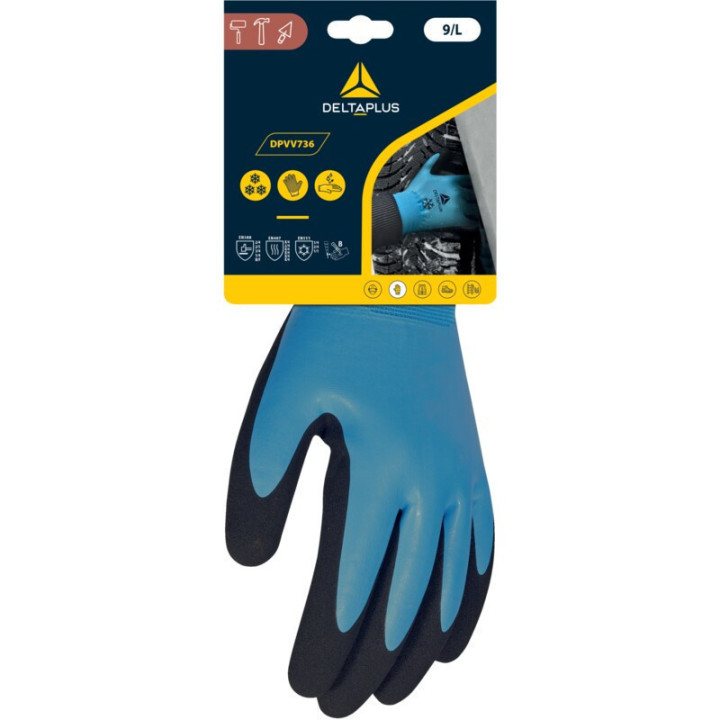 Boîte de 12 paires de gants acrylique polyamide enduit latex