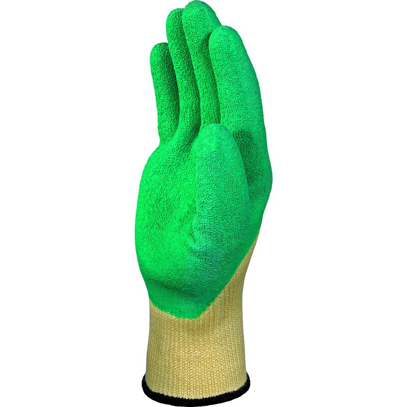Gant tricot polycoton enduction latex paume, doigts et mi-dos