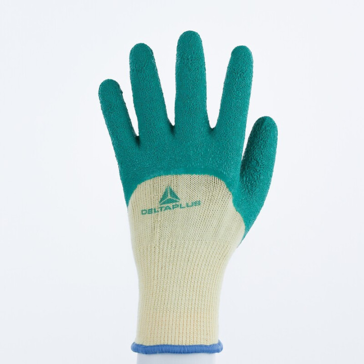 Gant tricot polycoton enduction latex paume, doigts et mi-dos