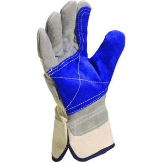 Gants docker cuir croûte renforcée paume longueur 26 cm