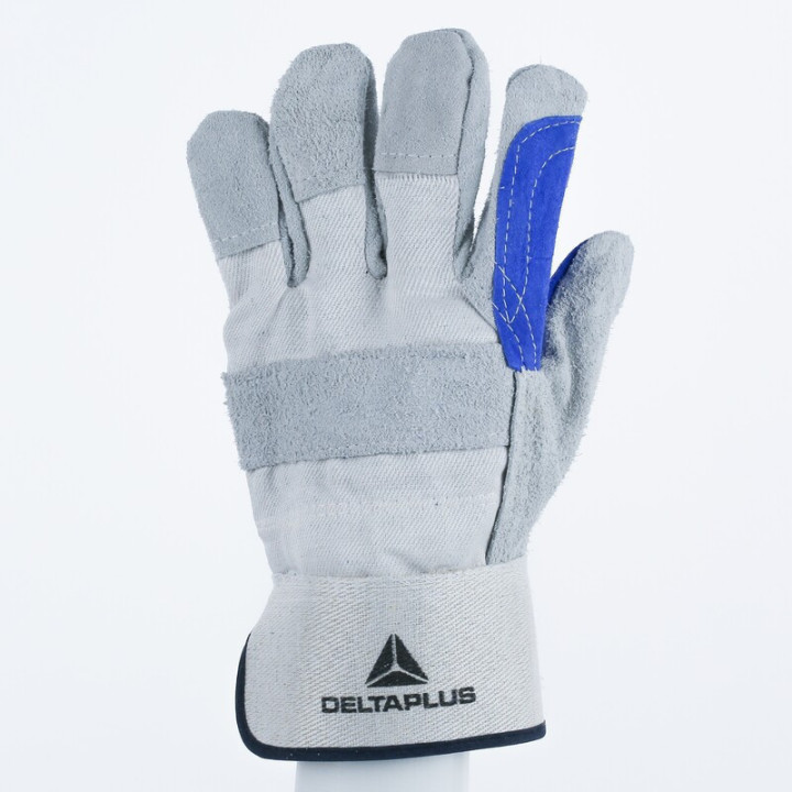 Gants docker cuir croûte renforcée paume longueur 26 cm