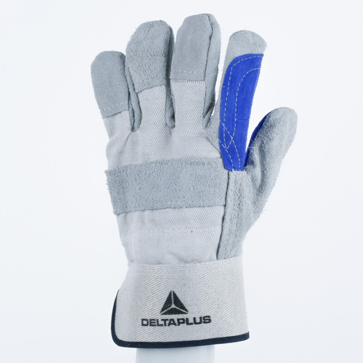 Gants docker cuir croûte renforcée paume longueur 26 cm