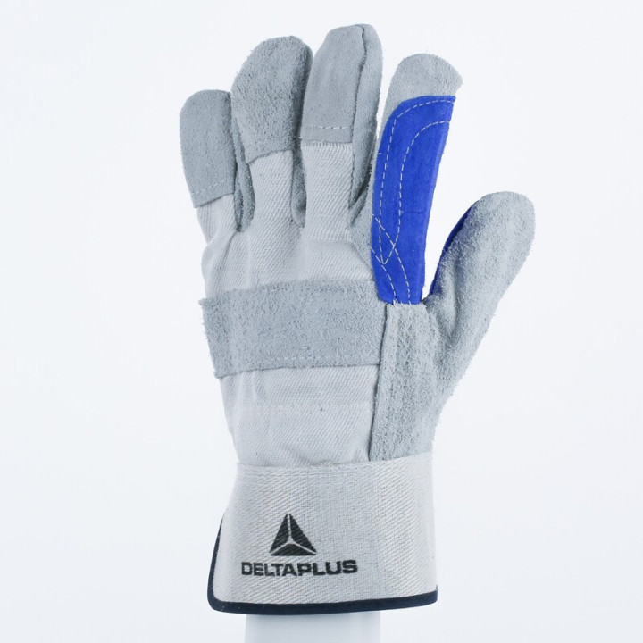 Gants docker cuir croûte renforcée paume longueur 26 cm