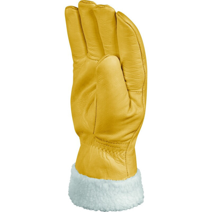 Gants grand froid cuir pleine fleur fourrés longueur 30 cm