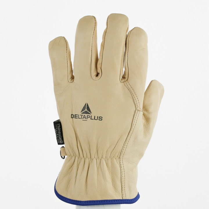 Gants de travail hiver cuir pleine fleur fourrés longueur 26 cm