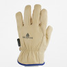 Gants de travail hiver cuir pleine fleur fourrés longueur 26 cm