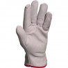 Gants paume fleur de bovin dos croûte grise