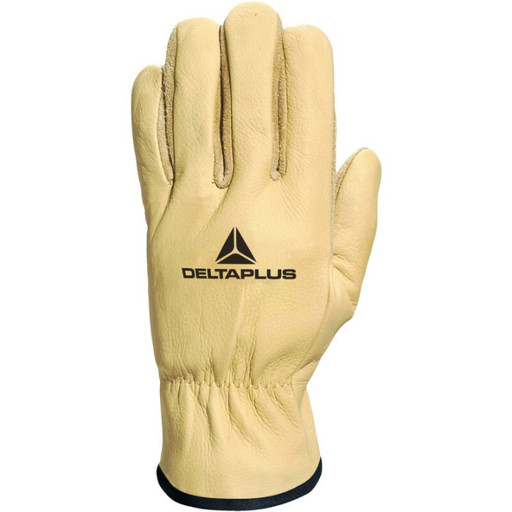 Gants cuir fleur hydrofuge retournée doublé kevlar 2 fils